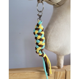 Tether for Hobby Horse made of double - yellow/mint/brown