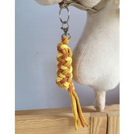 Tether for Hobby Horse made of double - yellow/mustard/ terracotta