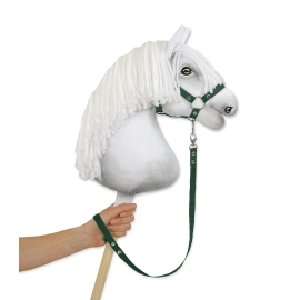Tether for hobby horse made of webbing tape - bottle green