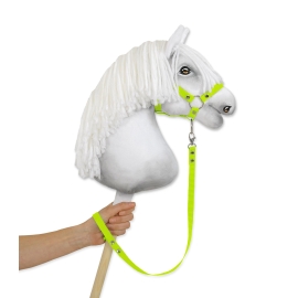 Tether for hobby horse made of webbing tape - neon green