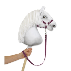 Tether for hobby horse made of webbing tape - plum