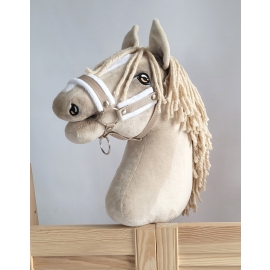 The adjustable halter for Hobby Horse A3 - beige with white furry