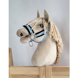 The adjustable halter for Hobby Horse A3 - light blue with black furry