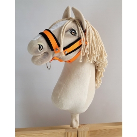 The adjustable halter for Hobby Horse A3 - neon orange with black furry