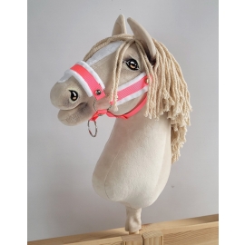 The adjustable halter for Hobby Horse A3 - neon pink with white furry