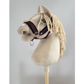 The adjustable halter for Hobby Horse A3 - plum with black furry