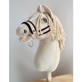 The adjustable halter for Hobby Horse A3 - powder pink with black furry
