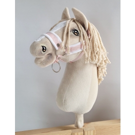 The adjustable halter for Hobby Horse A3 - powder pink with white furry