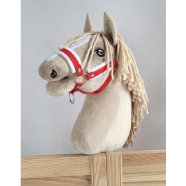 The adjustable halter for Hobby Horse A3 - red with white furry