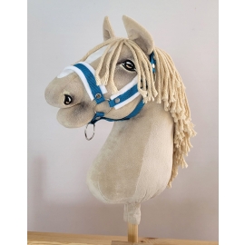 The adjustable halter for Hobby Horse A3 - turquoise with white furry