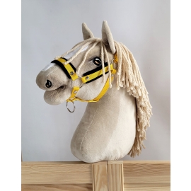 The adjustable halter for Hobby Horse A3 - yellow with black furry