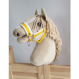 The adjustable halter for Hobby Horse A3 - yellow with white furry