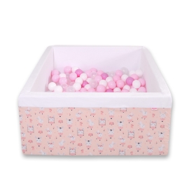 Toddler Ball-pit Dry Pool minky with balls 200pcs - ballerinas pink