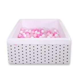 Toddler Ball-pit Dry Pool minky with balls 200pcs - black Stars