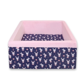 Toddler Ball-pit minky without balls - blue rabbits
