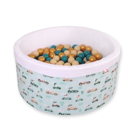 Toddlers Ball-pit Dry Pool minky with balls 200pcs - mint rabbits