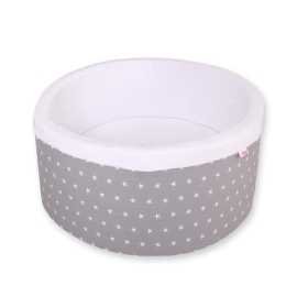 Toddlers Ball-pit minky without balls - gray stars