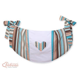 Toys bag for Cotbed - Hanging Hearts brown stripes