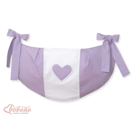 Toys bag for Cotbed - Hanging Hearts lilac