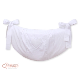 Toys bag for Cotbed - Hanging Hearts white