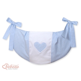 Toys bag- Hanging Hearts blue checkered