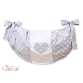 Toys bag- Hanging Hearts dots on Gray