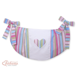 Toys bag- Hanging Hearts lilac stripes