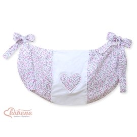 Toys bag- Hanging Hearts pink flowers