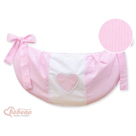 Toys bag- Hanging Hearts pink stripes