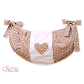 Toys bag- Hanging Hearts white dots on brown