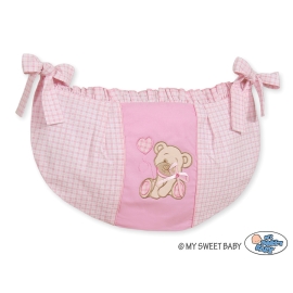 Toys bag- Teddy Bear with bow pink