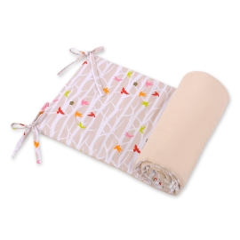 Universal bumper for cot 120- beige trees