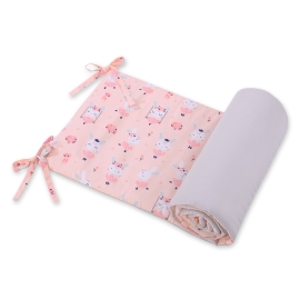 Universal bumper for cot - ballerinas pink