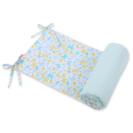 Universal bumper for cot - blue butterflies