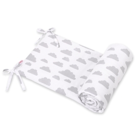 Universal bumper for cot - clouds gray