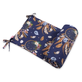 Universal bumper for cot - dream catchers dark blue