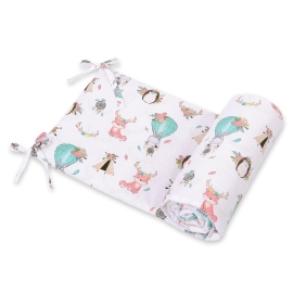Universal bumper for cot - foxes beige