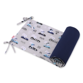 Universal bumper for cot - gray rabbits