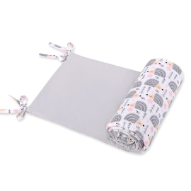 Universal bumper for cot - hedgehogs Gray