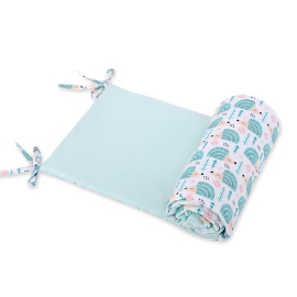 Universal bumper for cot - hedgehogs mint