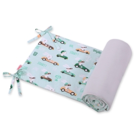 Universal bumper for cot - mint rabbits