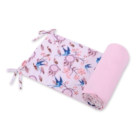 Universal bumper for cot - swallows blue