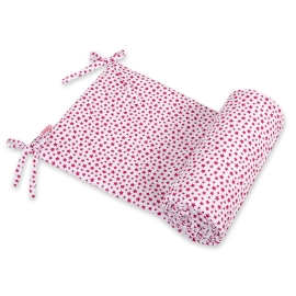 Universal bumper for cot - white-wine red stars