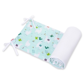 Universal double-sided bumper for cot - lama mint/white