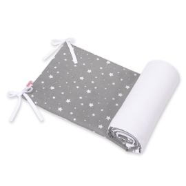 Universal double-sided bumper for cot - mini stars white