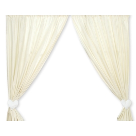 White Curtains for baby room- Bear with bow