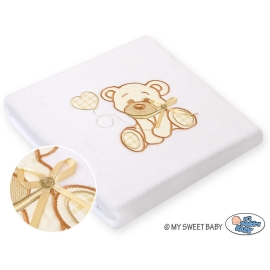 White Polar fleece blanket for Baby- Bear with bow