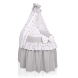 Wicker crib for doll with drape no. 2159-1016
