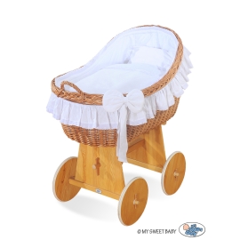 Wicker Crib with Hood Carina- White
