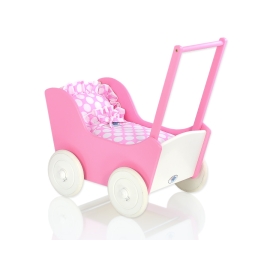 Wooden Doll Stroller Fuchsia-White -768